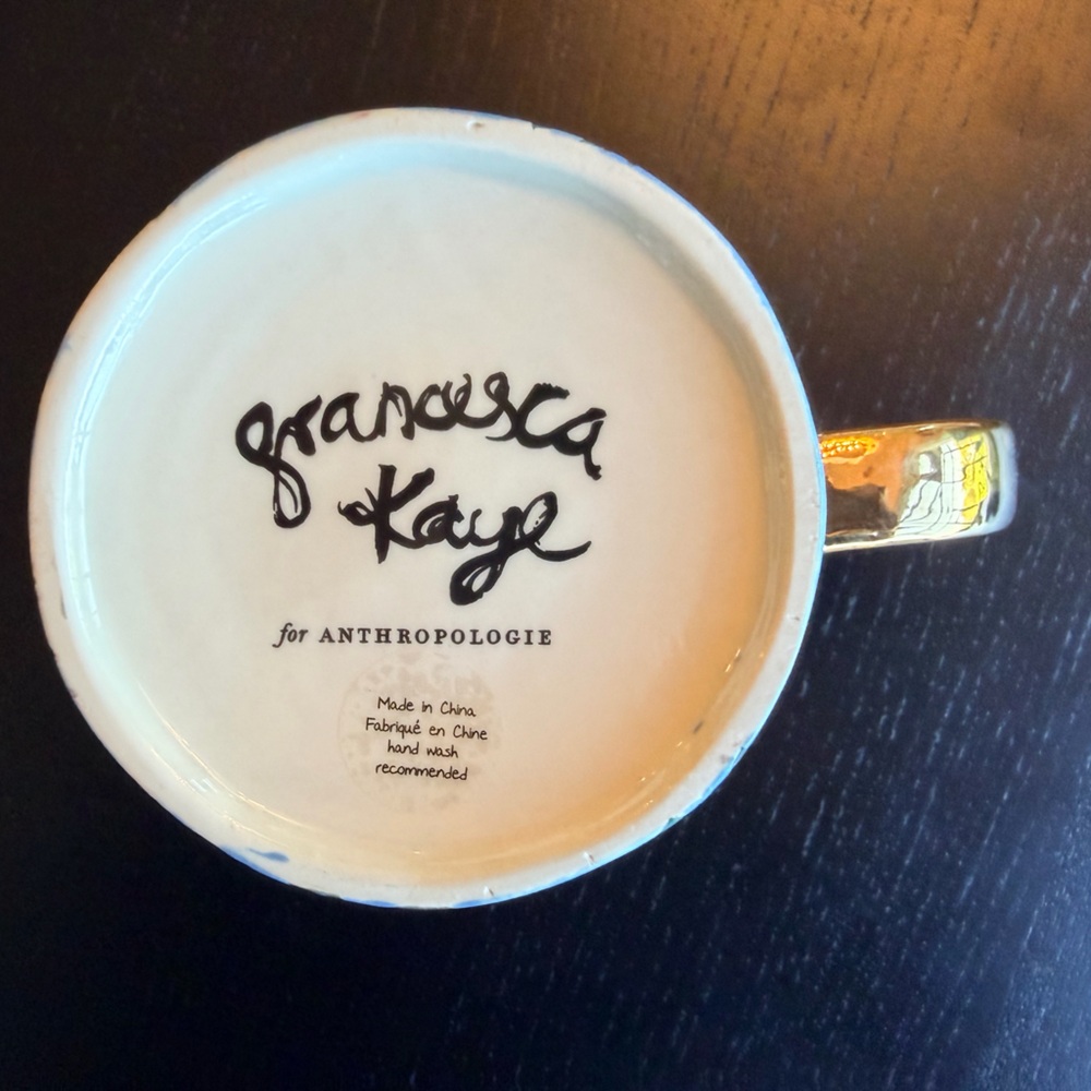 Anthropologie x Francesca Kaye Hand Painted Red, Blue, and Gold Tulip Mug - Picture 5 of 5